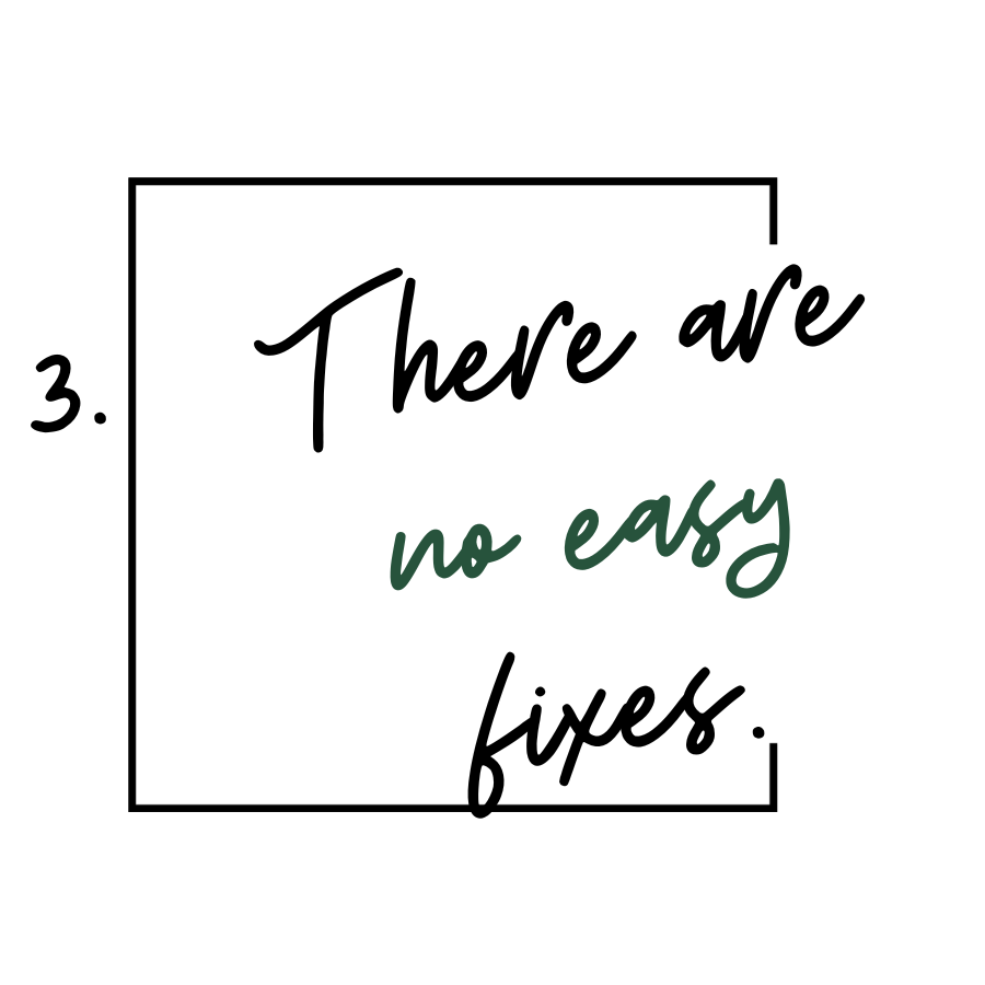 3. There are no easy fixes.