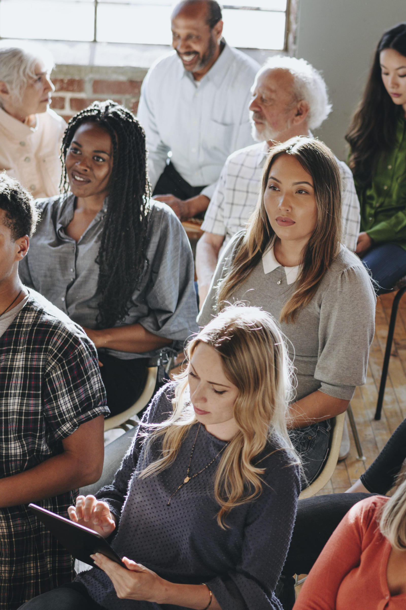 People sitting in a gathering